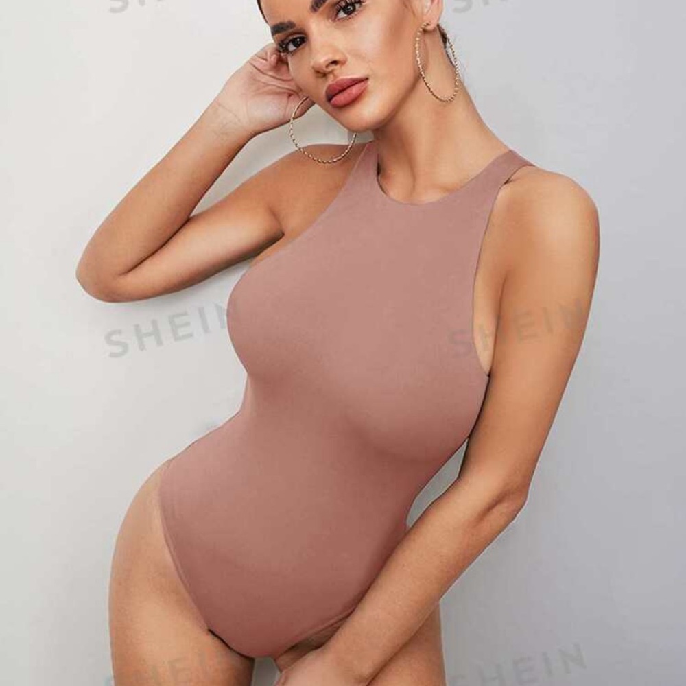 Dusty pink high neck body suit